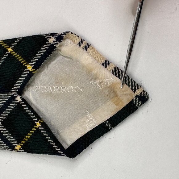 Campbell Dress Tartan Plaid Tie By Lochcarron 100% Wool Mens 56"x3" - Picture 5 of 7